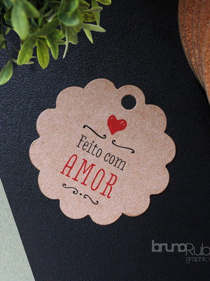 Tag kraft feito com amor