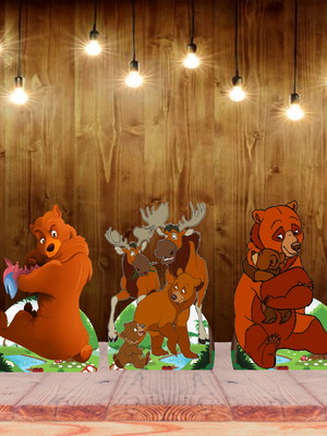 Irmãos urso displays kit com 10 peças