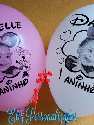 Bexigas personalizadas com tema e foto