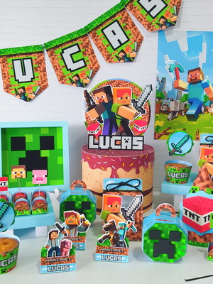 Kit "é só um bolinho" - minecraft (40 itens)