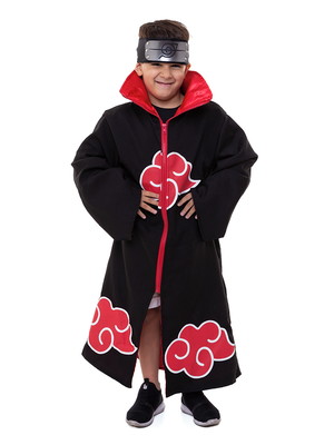 Capa akatsuki itachi cosplay anime naruto infantil + bandana