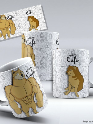 Caneca com café e sem café