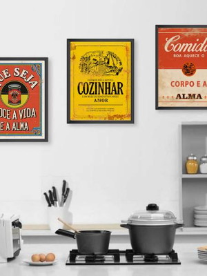 Trio quadros cozinha propagandas