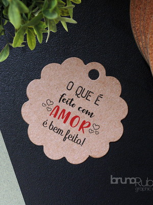 Tag kraft feito com amor