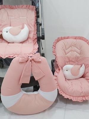 Kit capas carrinho e bebê conforto jardim encantado passarin