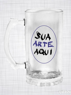 Caneca de chopp vidro transparente personalizada 500 ml