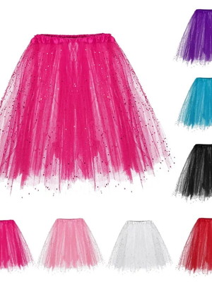 Saia grande 40cm com brilho glitter festa carnaval atc2 tule