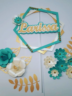 Topper de bolo com flores