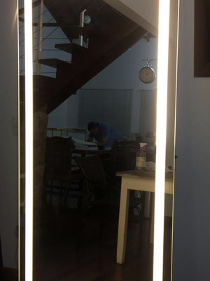 Espelho retangular led com iluminação - 80 cm l x 240 cm a