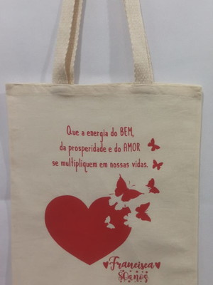 Sacolas de algodão 30x30 + silk 1 cor