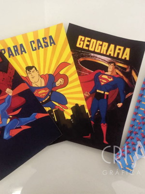 Kit 5 capas para caderno só frente + kit etiquetas