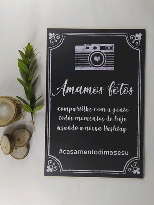 Placa de casamento de mesa em mdf