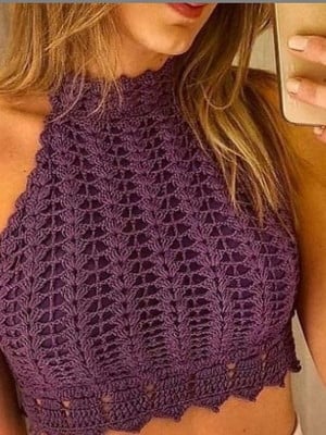 Cropped de crochê