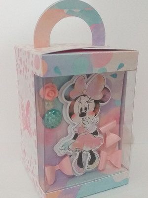 Caixa com visor minnie aquarelada