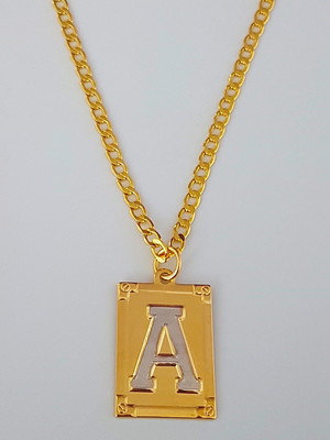 Corrente cordão 60 cm pingente letra a folheado ouro. c39a19