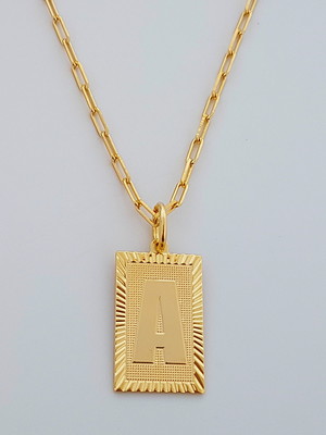 Corrente cordão 70 cm pingente letra a folheado ouro. c57a22