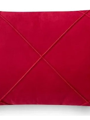 Capa para almofada drapeada retangular vermelha