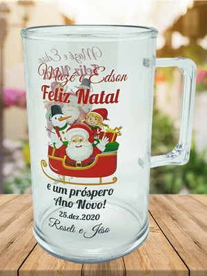 15 canecas acrílico cerveja trenó do papai noel no natal