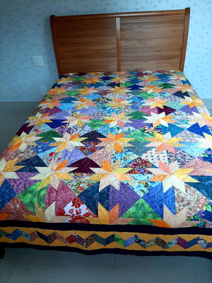 Colcha patchwork estrelas