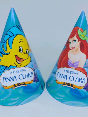 Chapéu de aniversário a pequena sereia