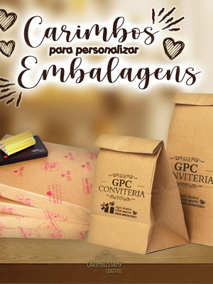Carimbo grande para sacola kraft