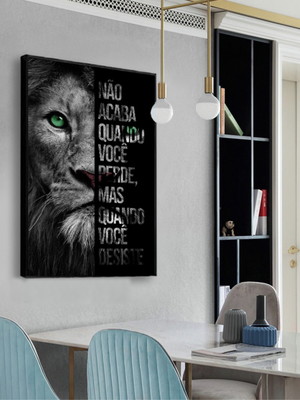 Quadro - leão com frase