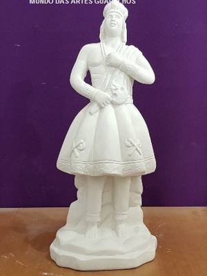 Xangô de 34 cm em gesso cru