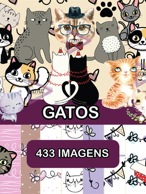 Kit digital gatinhos scrapbook arquivo png