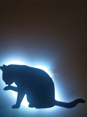 Luminária de parede mdf com led - gatos