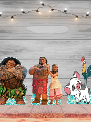 Moana displays kit com 10 peças
