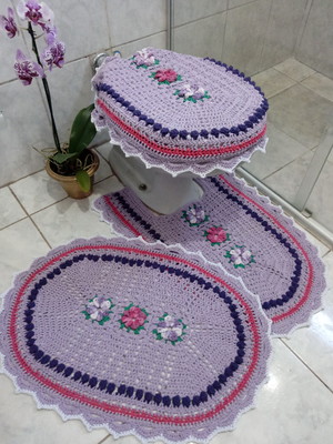 Tapete de crochê para banheiro