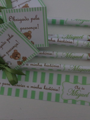 Lápis personalizado ursinho verde