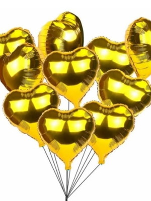 20 balão metalizado coração dourado