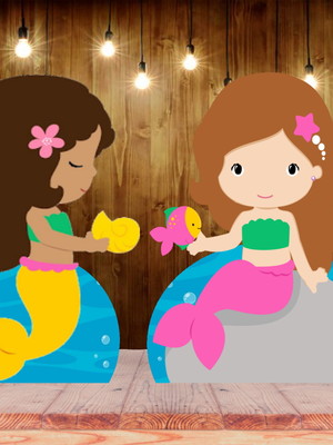 Sereia cute displays kit com 10 peças