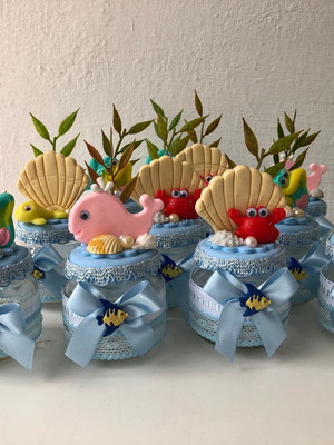 50 potinhos fundo do mar biscuit