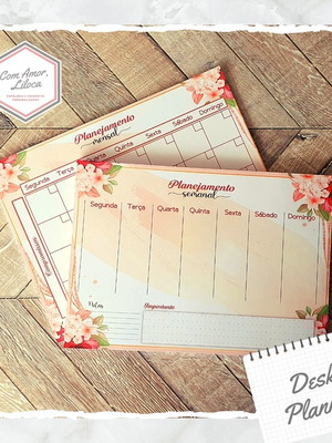 Desk planner - blocos semanal e mensal