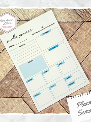 Desk planner - bloco semanal
