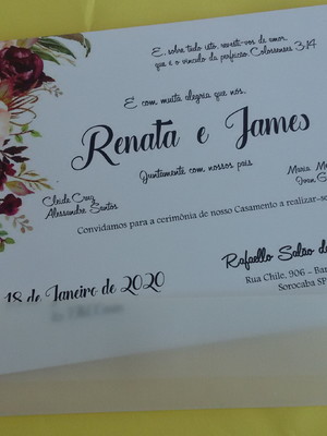 Convite de casamento com vegetal