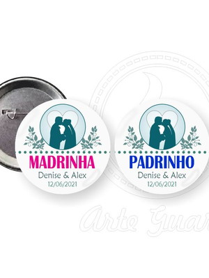 Botton casamento 4,5 cm padrinhos