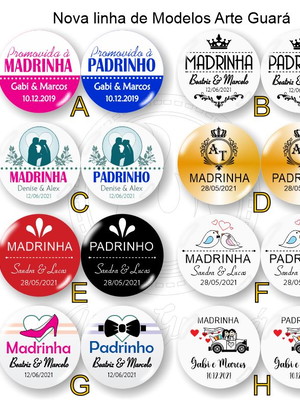 Botton casamento 4,5 cm padrinhos