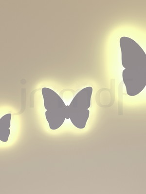 Kit 3 borboletas luminosas decorativa quarto menina led