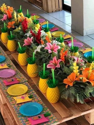 Copo abacaxi com canudo - com tag tropical