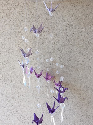 Móbile origami lilás