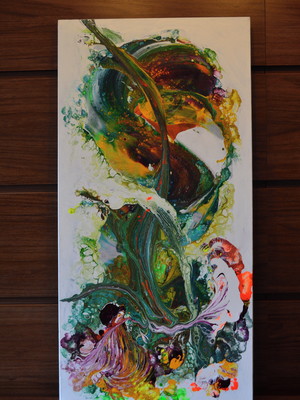 Quadro abstrata - pintura abstrata - cores vivas
