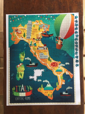 Quebra cabeça mapa ilustração da itália 98x66cm - 1014 pçs