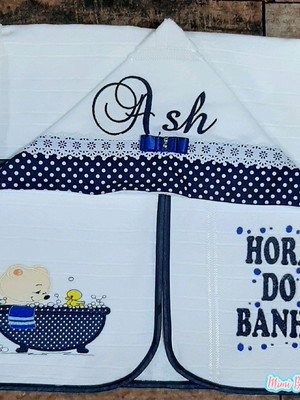 Toalha de banho para bebê com capuz personalizada!