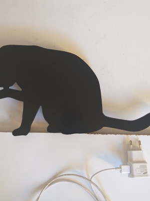 Silhuetas - varios modelosgatos mdf cor em preto com led