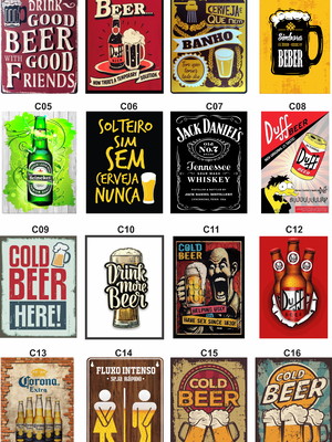Placa decorativa 20x30 pvc beer