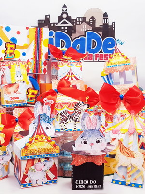 Kit personalizados circo - 36 itens