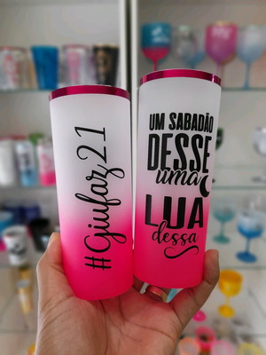 Copos long drink com borda metalizada